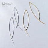 Geometric Line Dangle Earring 925 Sterling Silver Long Chain Drop Earring