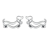 925 Silver Puppy Stud Earrings for Women Plated Platinum Silver Jewelry