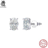 925 Silver Oval-Cut Zircon Earrings 8A CZ Party Jewelry