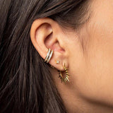 925 Silver Bohemian Spike Rivets Earrings Women European Rock Party Jewelry