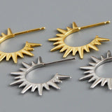 925 Silver Bohemian Spike Rivets Earrings Women European Rock Party Jewelry