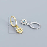 925 Silver Devil's Eye Dangle Earrings Turquoise Zircon Wedding Party Jewelry