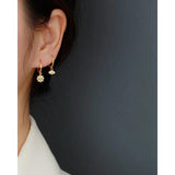 925 Silver Devil's Eye Dangle Earrings Turquoise Zircon Wedding Party Jewelry
