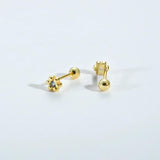 925 Silver Marguerite Flower Stud Earring CZ Zircon Fine Jewelry