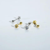 925 Silver Marguerite Flower Stud Earring CZ Zircon Fine Jewelry