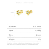925 Silver Marguerite Flower Stud Earring CZ Zircon Fine Jewelry