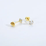 925 Sterling Silver CZ Zircon Women Stud Earring Crystal Clip