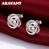 925 Silver Zircon Earrings Women's Jewelry