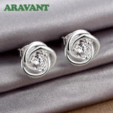 925 Silver Zircon Earrings Women's Jewelry