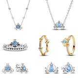 925 Sterling Silver Pumpkin Car Necklace with Zircon for Women
