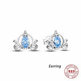 925 Sterling Silver Pumpkin Car Necklace with Zircon for Women