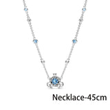925 Sterling Silver Pumpkin Car Necklace with Zircon for Women
