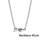 925 Sterling Silver Pumpkin Car Necklace with Zircon for Women