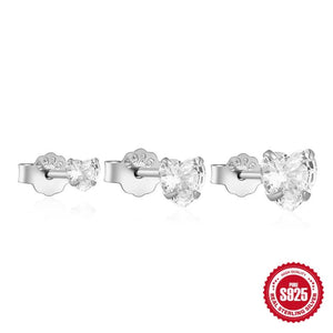 S925 Zircon 3pc Earring Set Women's Party Jewelry