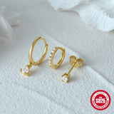 S925 Zircon 3pc Earring Set Women's Party Jewelry