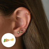 925 Silver Zircon Ball Stud Earrings Women Jewelry