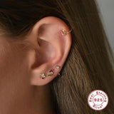 925 Silver Zircon Ball Stud Earrings Women Jewelry