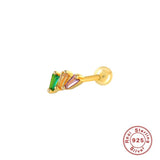 925 Silver Zircon Ball Stud Earrings Women Jewelry