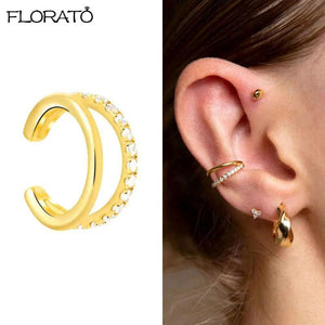 925 Sterling Silver Crystal Hoop Earrings Minimalist Jewelry