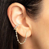 925 Sterling Silver Crystal Hoop Earrings Minimalist Jewelry