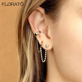 925 Sterling Silver Crystal Hoop Earrings Minimalist Jewelry