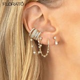 925 Sterling Silver Crystal Hoop Earrings Minimalist Jewelry