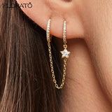 925 Sterling Silver Crystal Hoop Earrings Minimalist Jewelry