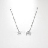 925 Silver Moon Star Charm Earring Wedding Jewelry