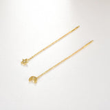 925 Silver Moon Star Charm Earring Wedding Jewelry