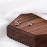 925 Silver Japanese Daisy Stud Earrings Mini Sweet Jewelry