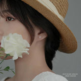 925 Silver Japanese Daisy Stud Earrings Mini Sweet Jewelry