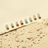 925 Silver Minimalist Crystal Stud Earrings for Women