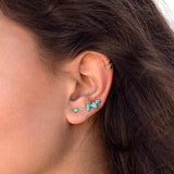 925 Silver Minimalist Crystal Stud Earrings for Women