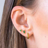 925 Silver Minimalist Crystal Stud Earrings for Women