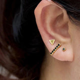 925 Silver Minimalist Crystal Stud Earrings for Women