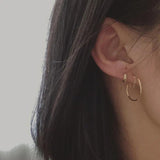 925 Silver European Round Earrings Hip Hop Plating 14k Jewelry Accessories