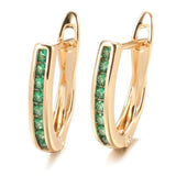 Rose Zircon Climber Earrings Heart & Arrow CZ Stone Piercing RU Jewelry