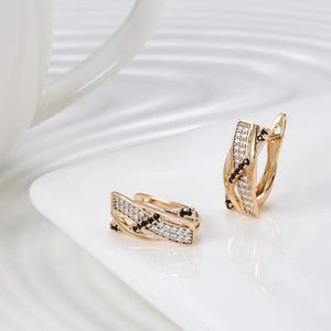 Rose Zircon Heart & Arrow Earrings with Diamonds & Serpentine Drop