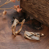 Rose Zircon Heart & Arrow Earrings with Diamonds & Serpentine Drop