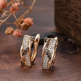 Rose Zircon Heart & Arrow Earrings with Diamonds & Serpentine Drop