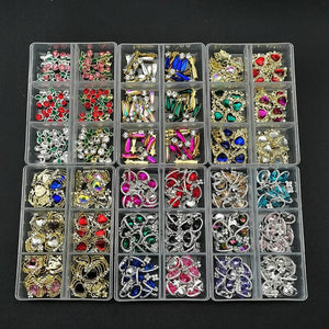 Nail Charms Rhinestones Nail Art Heart Planet Gems Alloy Diamond Crystal Jewelry