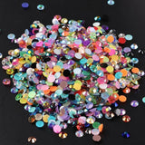 Bulk 2-6mm Jelly AB Resin Non Hot Fix Rhinestones Flat Back
