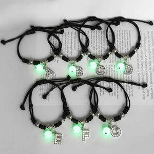 Luminous Initial Letters Bracelet Glow in the Dark Rope Chain Bracelet