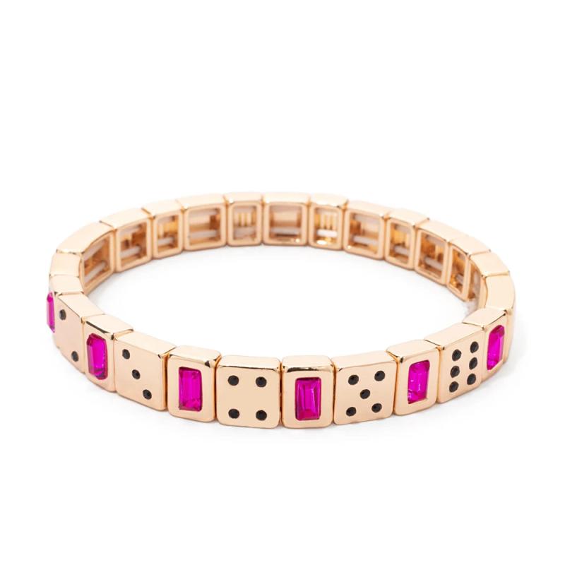 Enamel Happy Face Diamond Bracelet Dice Beads Boho Jewelry Accessories