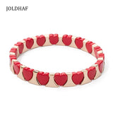 Heart Shape Bracelets Boho Elastic Love Bangle For Women Couple