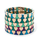 Heart Shape Bracelets Boho Elastic Love Bangle For Women Couple
