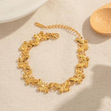 18K Plated Water Resistant Minority Butterfly Pattern Bracelet