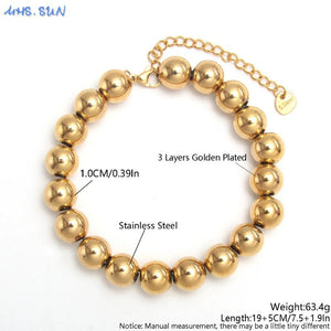 Waterproof Smooth Round Beads Bracelet Adjustable