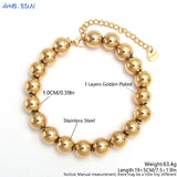 Waterproof Smooth Round Beads Bracelet Adjustable