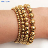 Waterproof Smooth Round Beads Bracelet Adjustable